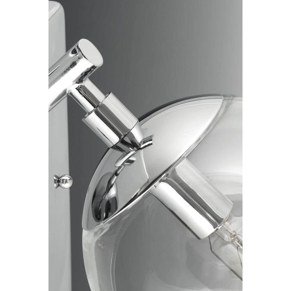 Polished Chrome 3-Light Wall Fixture with Clear Glass Shades
