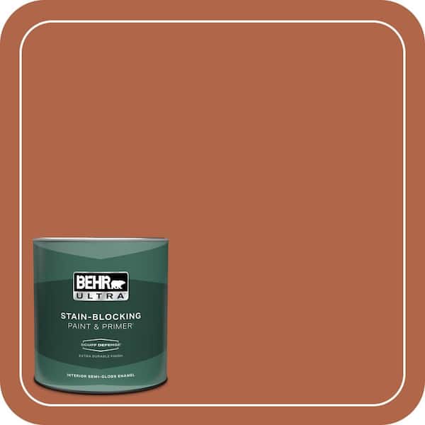 BEHR ULTRA 1 qt. #M200-7 Rusty Gate Extra Durable Semi-Gloss Enamel Interior Paint & Primer