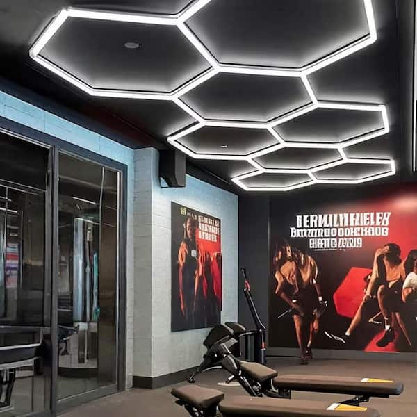 8.3 ft. 8-Grid Honeycomb Hexagon Lighting System,5000K Integrated LED Strip Light Fixture for Garage (245W 29400LM)