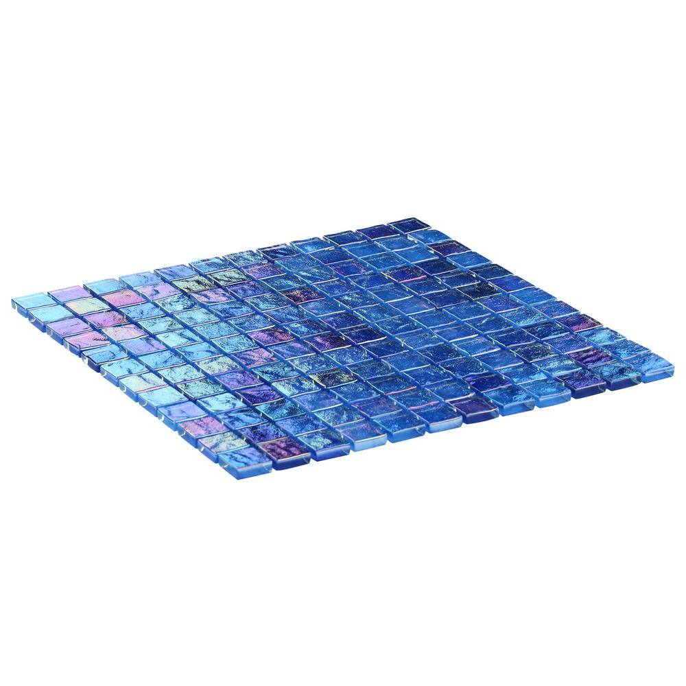 Shallows Dark Blue Polished Glass Mosaic Wall Tile