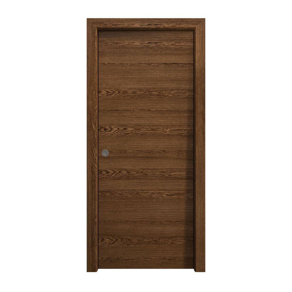Assemble Required 42 in. x 96 in. Cognac Oak Solid Wood Pocket Sliding Door with Hardware price history on PriceWatchPro