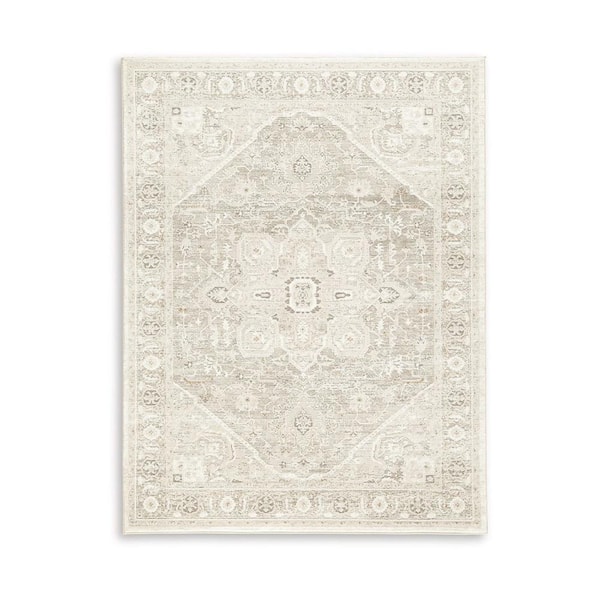 Wei Ivory, Gray and Tan 8 ft. x 10 ft. Geometric Area Rug