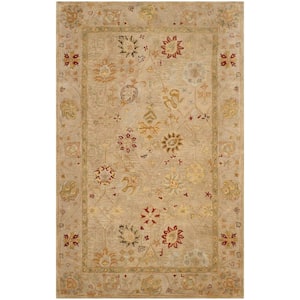 Antiquity Taupe/Beige 5 ft. x 8 ft. Border Area Rug