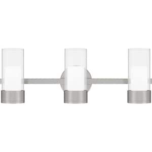 Logan 22 in. Brushed Nickel LED Vanity Light with Clear Glass