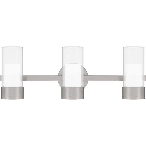 Quoizel Logan 22 in. Brushed Nickel LED Vanity Light with Clear Glass