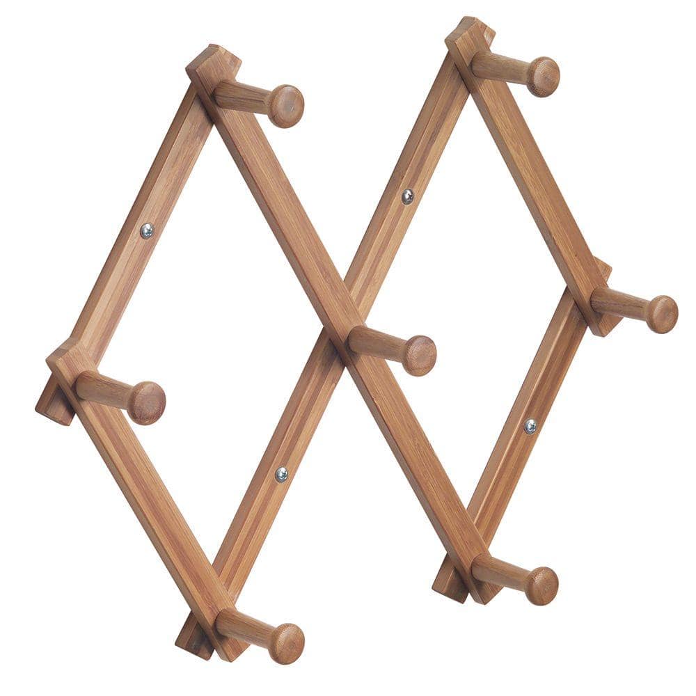 GlazieVault Wooden Coat Hooks for Wall - Bamboo Rack(2 Pack