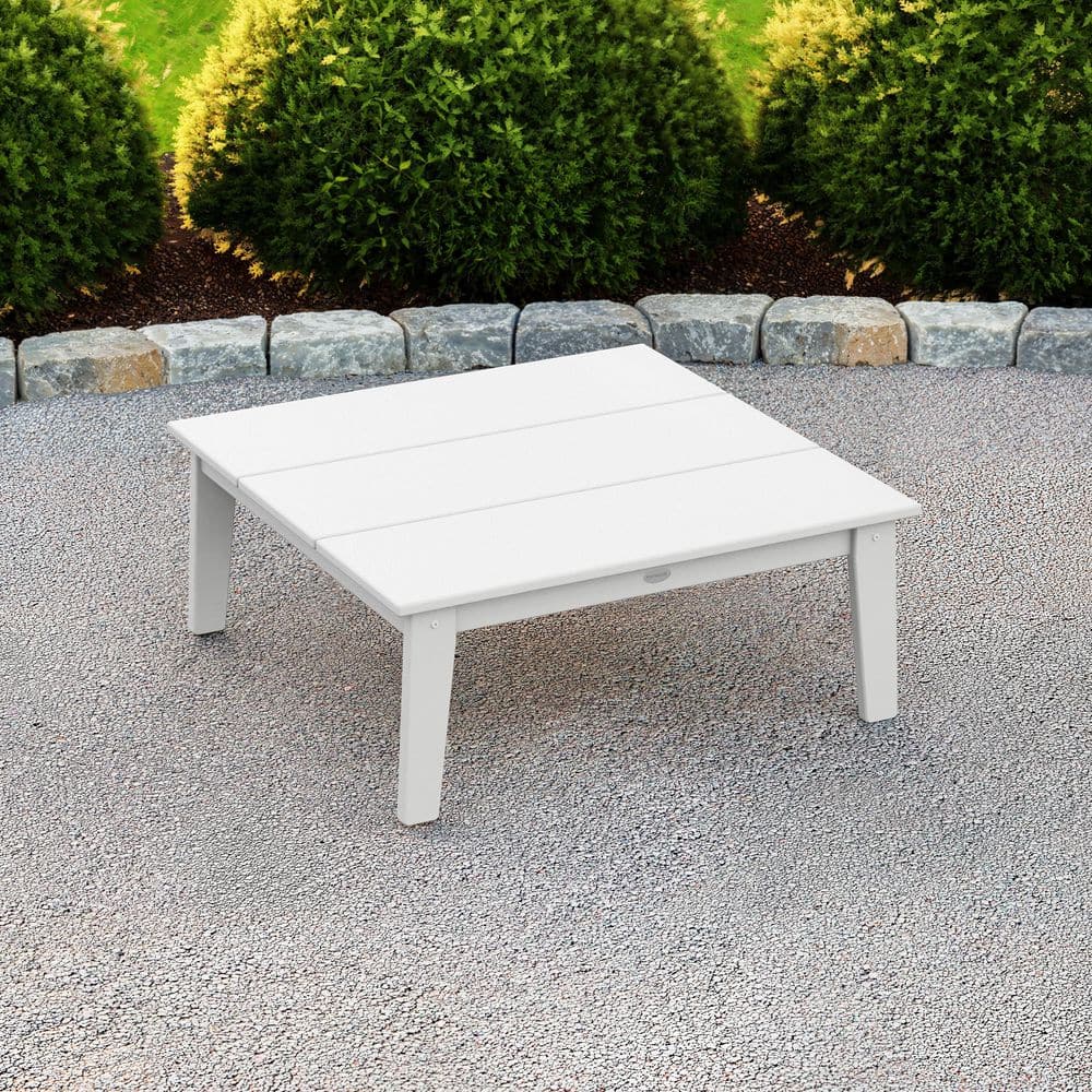 POLYWOOD Grant Park White Plastic Outdoor Coffee Table CTE33WH