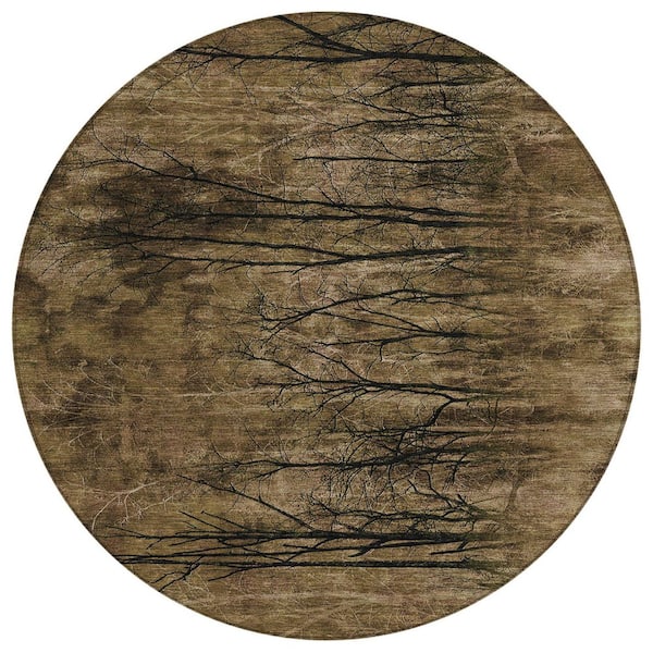 Addison Rugs Chantille Machine Washable Indoor/Outdoor Abstract ACN2083 Brown 8 ft. x 8 ft. Area Rug