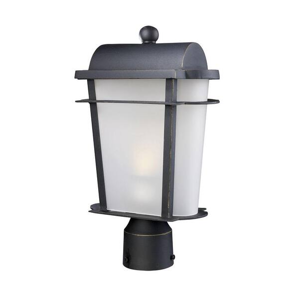 Titan Lighting Hampton Ridge 1-Light Outdoor Weathered Charcoal LED Post Light-DISCONTINUED