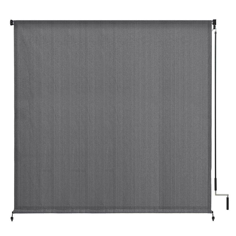 8 ft. x 8 ft. Anthracite 200 GSM HDPE Fabric Roller Shades with Hand Crank, 95% UV Blocking for Yard, Deck and Pergolas price history on PriceWatchPro