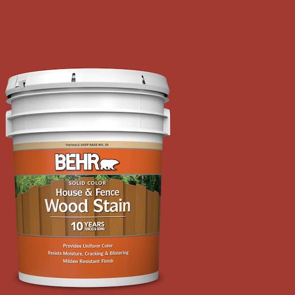 BEHR 5 gal. #PPU2-16 Fire Cracker Solid Color House and Fence Exterior Wood Stain