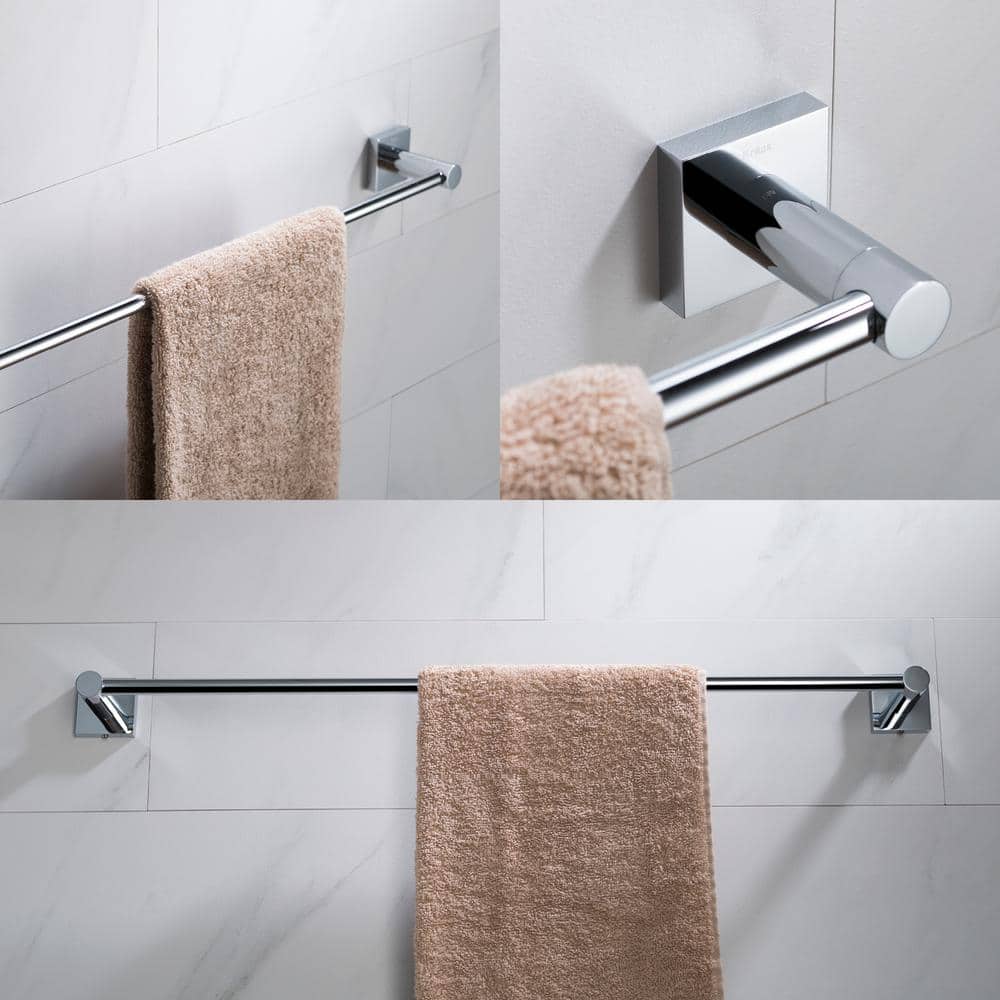Ventus 25-Inch Chrome Wall Mounted Towel Bar