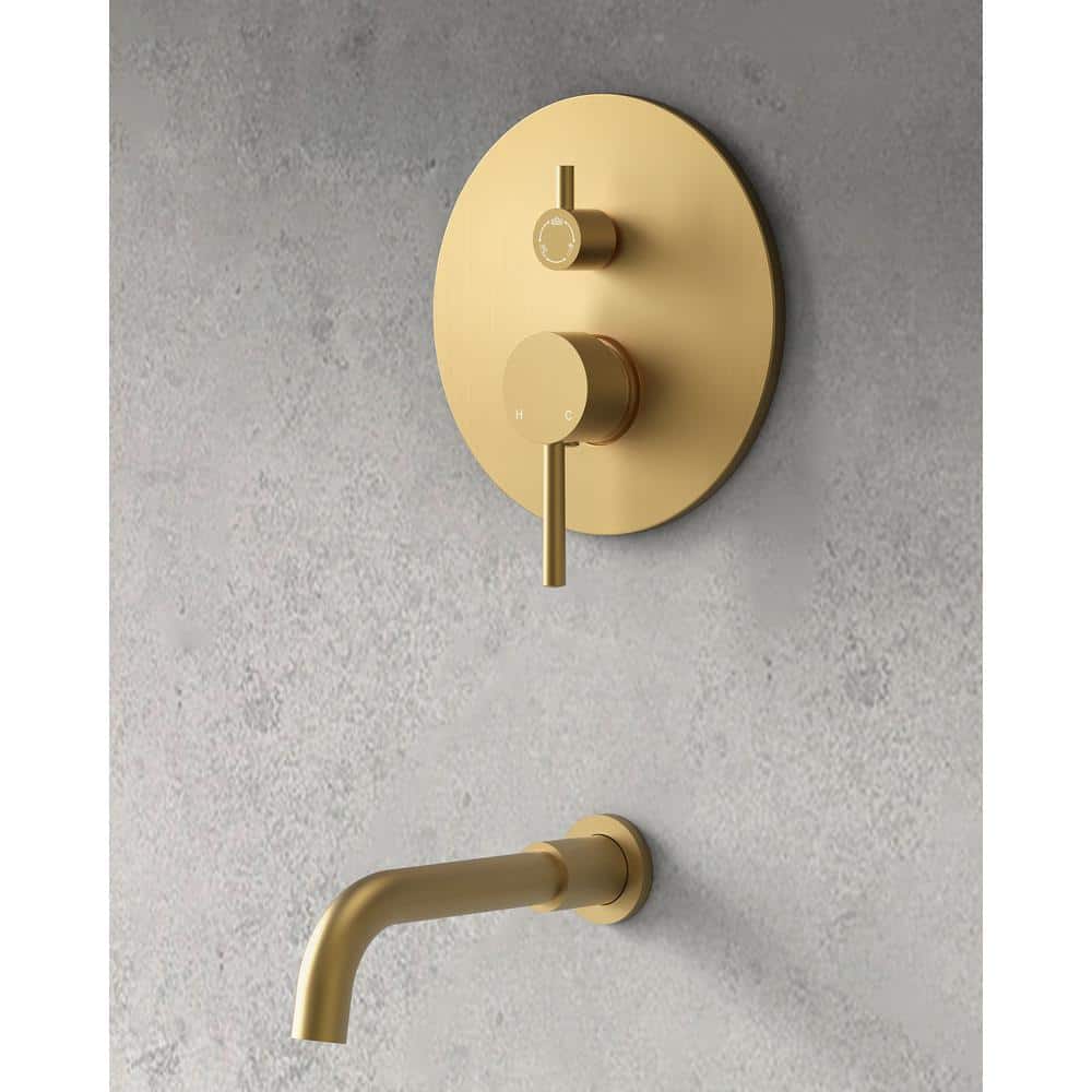 Grandjoy 10" Brushed Gold Rainfall Shower Head Set with Handheld Spray