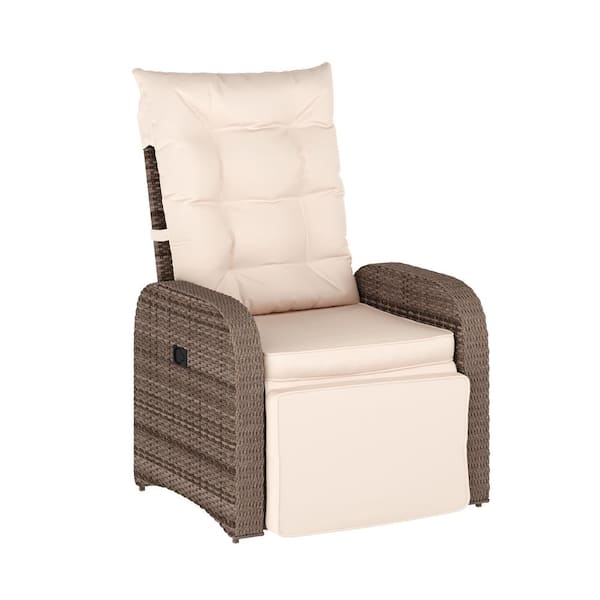 Carnegy Avenue Brown Plastic Outdoor Lounge Chair in Brown