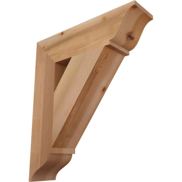 Ekena Millwork 5.5 in. x 28 in. x 24 in. Western Red Cedar Traditional Smooth Bracket