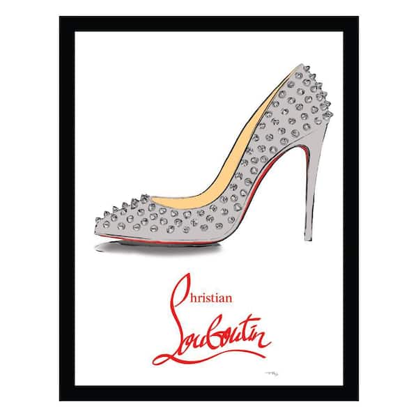 VENICE BEACH Collections Fashion Designer Glam Studded Shoe by Fairchild Paris Framed Graphic Print Abstract Poster Art Print 18 in. x 14 in.