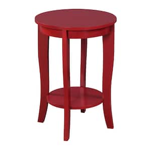 American Heritage Cranberry Red Round End Table