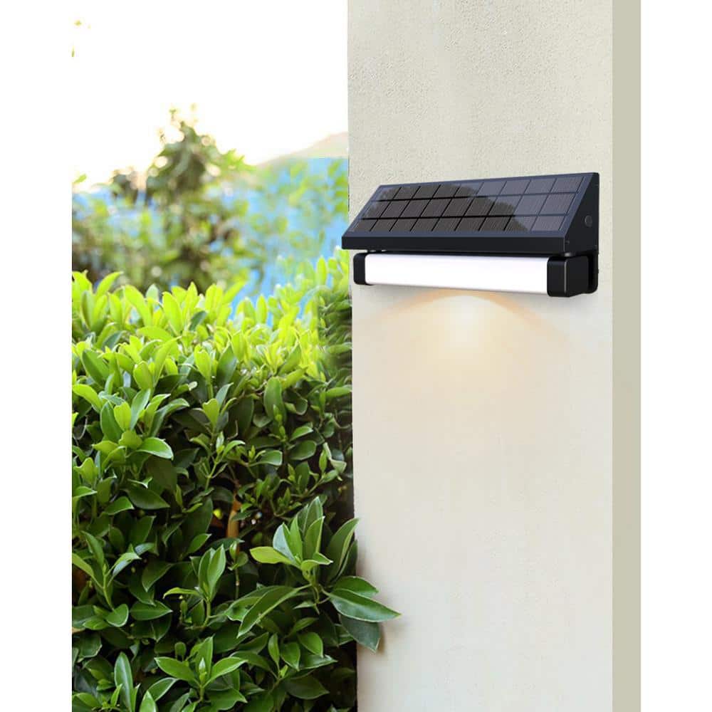 Black Aluminum Solar Powered LED Flood Security Light