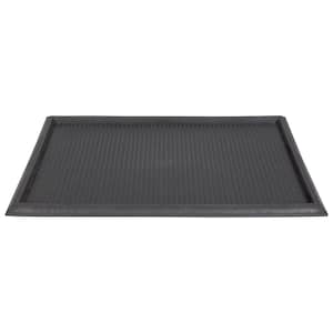 Easy clean, Waterproof Non-Slip Indoor/Outdoor Rubber Boot Tray, 18 in. x 28 in., Black Tray