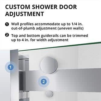 Essence 56 to 60 in. x 76 in. Semi-Frameless Sliding Shower Door in Brushed Nickel