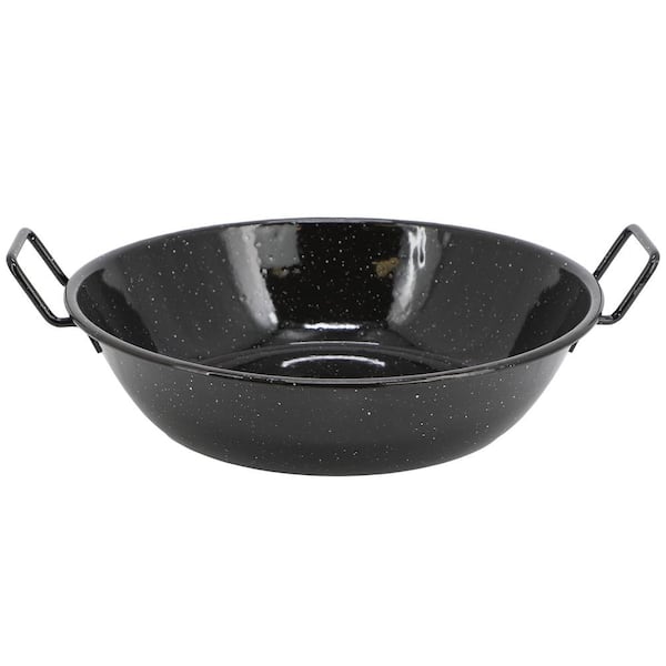Castillo 12 in. Enamel on Steel Paella Pan in Speckled Black