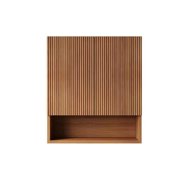 25.98 in. W x 29.53 in. H Rectangular Brown Woodgrain Plywood Surface Mount Medicine Cabinet without Mirror