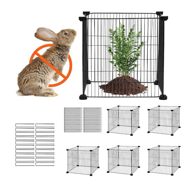 5-Pack 15.35 x 15.35 in. Plant Cages, Metal Wire Protectors for Outdoor Plants, Keeps Animals Out, 20pcs Mesh Panels