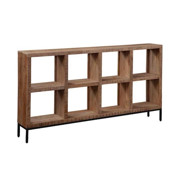 Martin Svensson Home Jordan 37 in. Tall Brown Wood 8-Shelf Standard Console Bookcase with Metal Legs