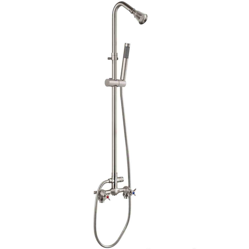 Wall Mount Outdoor Shower System with Double Cross Handles price history on PriceWatchPro