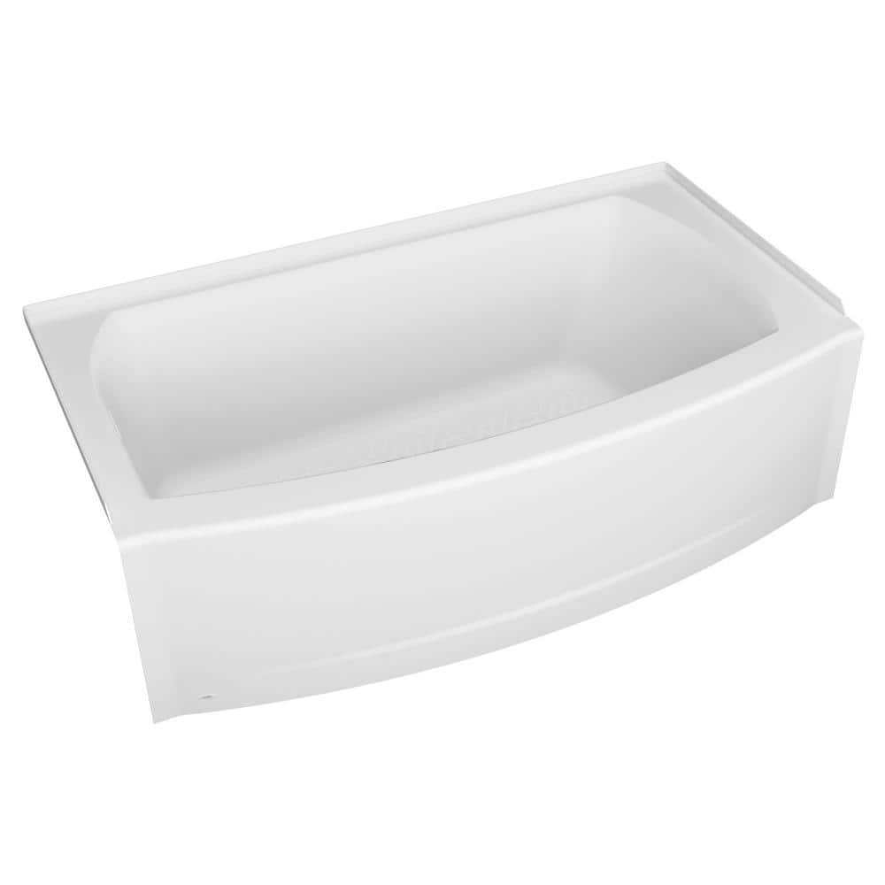 Buy Ovation Curve 60 in. Left Hand Drain Rectangular Alcove Bathtub with Wall Surrounds in Artic