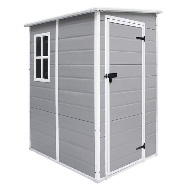 4 ft. W x 5.3 ft. D Resin Outdoor Storage Shed with Double Door16. 3 sq. ft.)