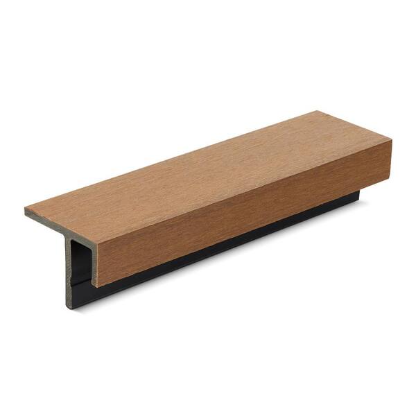 Unbranded 3.5 in. x 2.5 in. x 12 ft. Harvest Brown Designers F-Trim Composite Siding Board