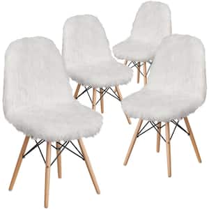 White Furry Chair (Set of 4)