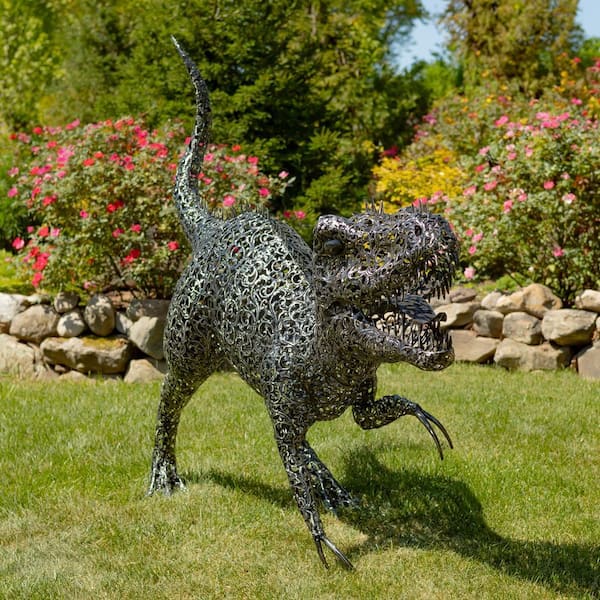 IRON ZAURUS アイアンティラノ ソフビ サンリード 怪獣 Zaer Ltd. International 5.6 ft. Tall Metal Dinosaur Garden Statue