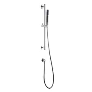 Kree Sweep 1-Spray Rectangle High Pressure Multifunction Wall Bar Shower Kit with Hand Shower in Brushed Nickel