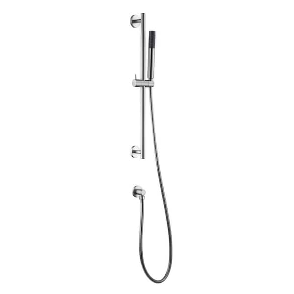 Ultra Faucets Kree Sweep 1-Spray Rectangle High Pressure Multifunction Wall Bar Shower Kit with Hand Shower in Brushed Nickel