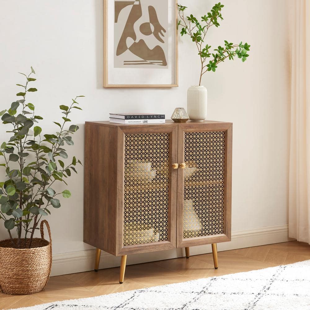 Edwin's Choice Rustic Oak Wood 31 in. Sideboard with 2-Doors