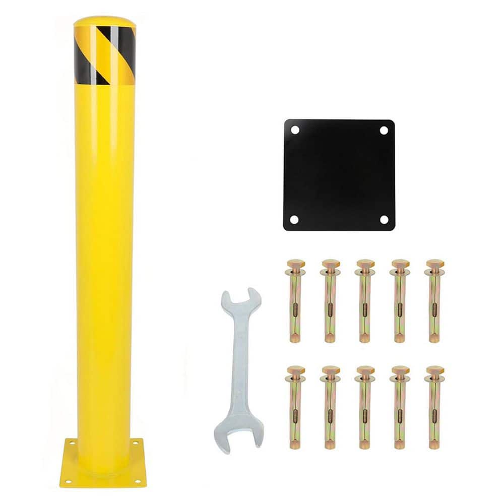7.2 in. x 7.2 in. x 3.5 ft. Yellow and Black Steel Security Bollards Fence Post with Screws and Wrench price history on PriceWatchPro