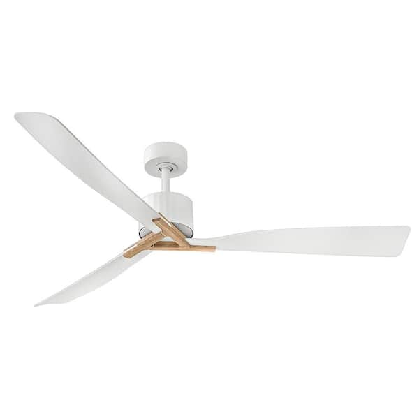 Rafter 60.0 in. Indoor/Outdoor Matte White Integrated LED Downrod Mount Propeller Ceiling Fan with Remote Control