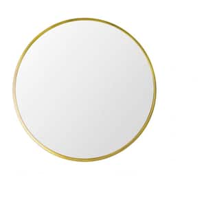 28 in. W x 28 in. H Modern Large Round Framed Gold Circular Wall Mirror Suitable for Bedroom