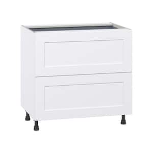 Wallace Painted Warm White Shaker Assembled Base Kitchen Cabinet with Inner Drawers (36 in. W x 34.5 in. H x 24 in. D)