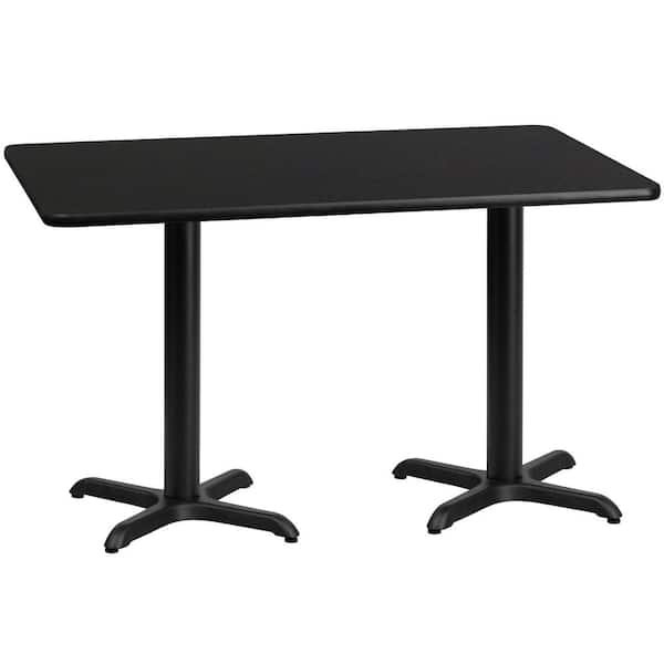 Flash Furniture Classic Black Wood Double Pedestal Dining Table with Seats 6
