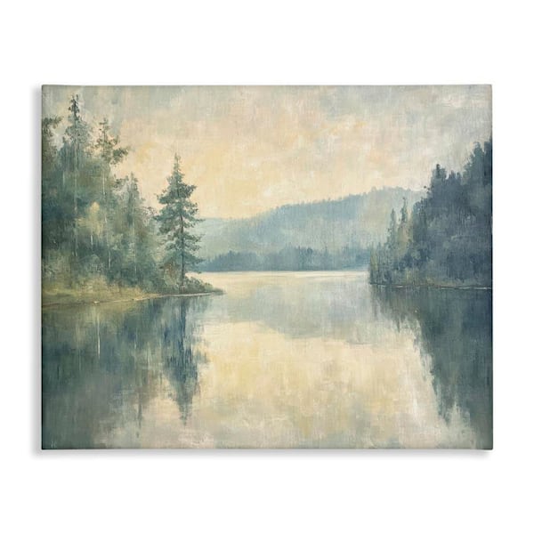 Mountain's Reflection Landscape by Petal Prints Design Unframed Nature Graphic Art Print 36 in. x 48 in.