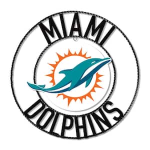 Miami Dolphins Team Logo 24 in. Wrought Iron Decorative Sign