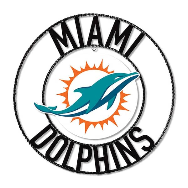 IMPERIAL Miami Dolphins Team Logo 24 in. Wrought Iron Decorative Sign ...