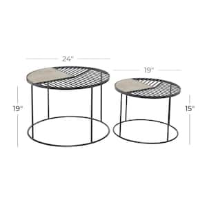 Black Metal Contemporary Accent Table (Set of 2)