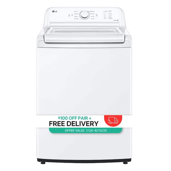 4.1 cu. ft. Top Load Washer in White with 4-way Agitator, NeveRust Drum, SlamProof Glass Lid, and True Balance