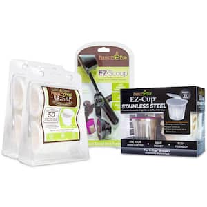 EZ-Cup 2.0 Stainless Steel  125 Disposable Paper Filters  EZ-Scoop Coffee Scoop and Funnel