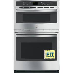 27 in. Double Electric Wall Oven with Built-In Microwave in Stainless Steel