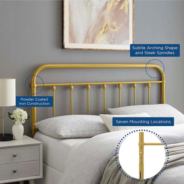 Gold metal headboard queen hotsell